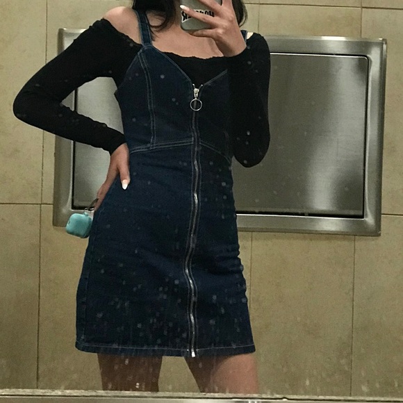 zip up denim dress✦ - Picture 1 of 3